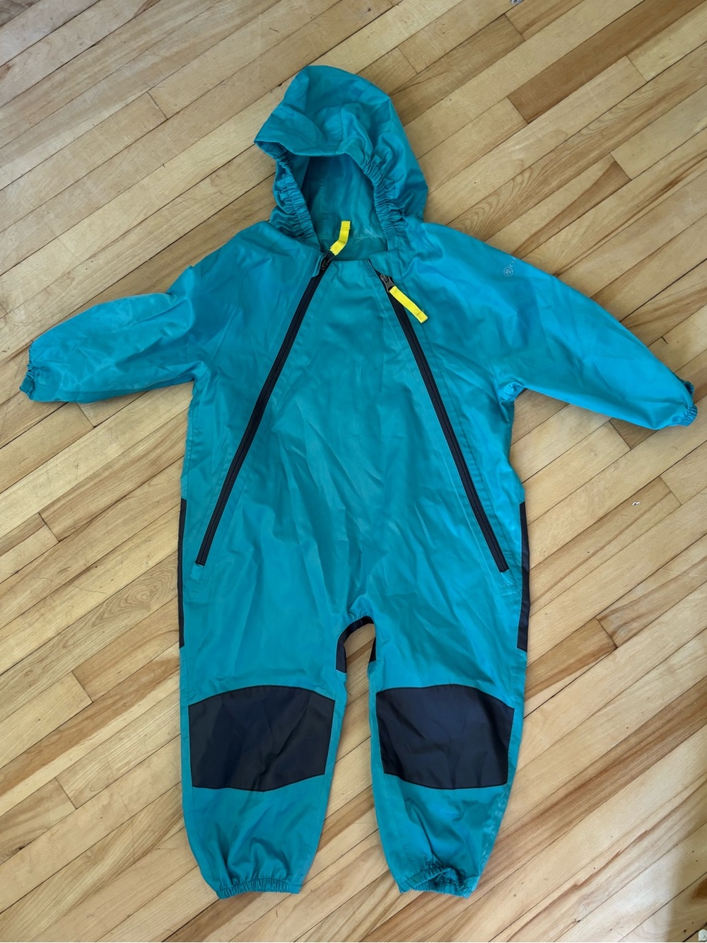 2T Waterproof Hooded One-Piece Rain Suit - Teal